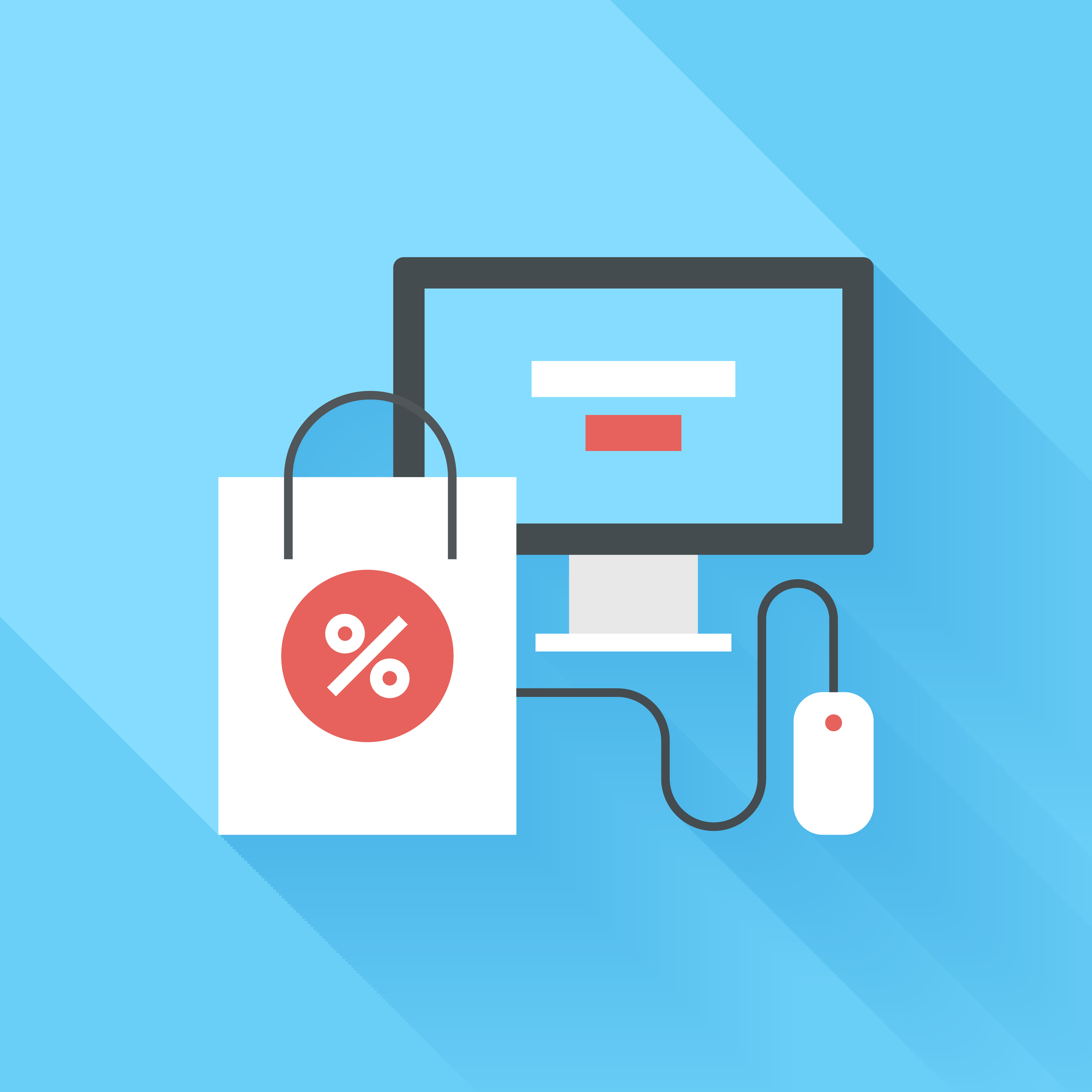 Abstract vector illustration of digital commerce flat design concept.
